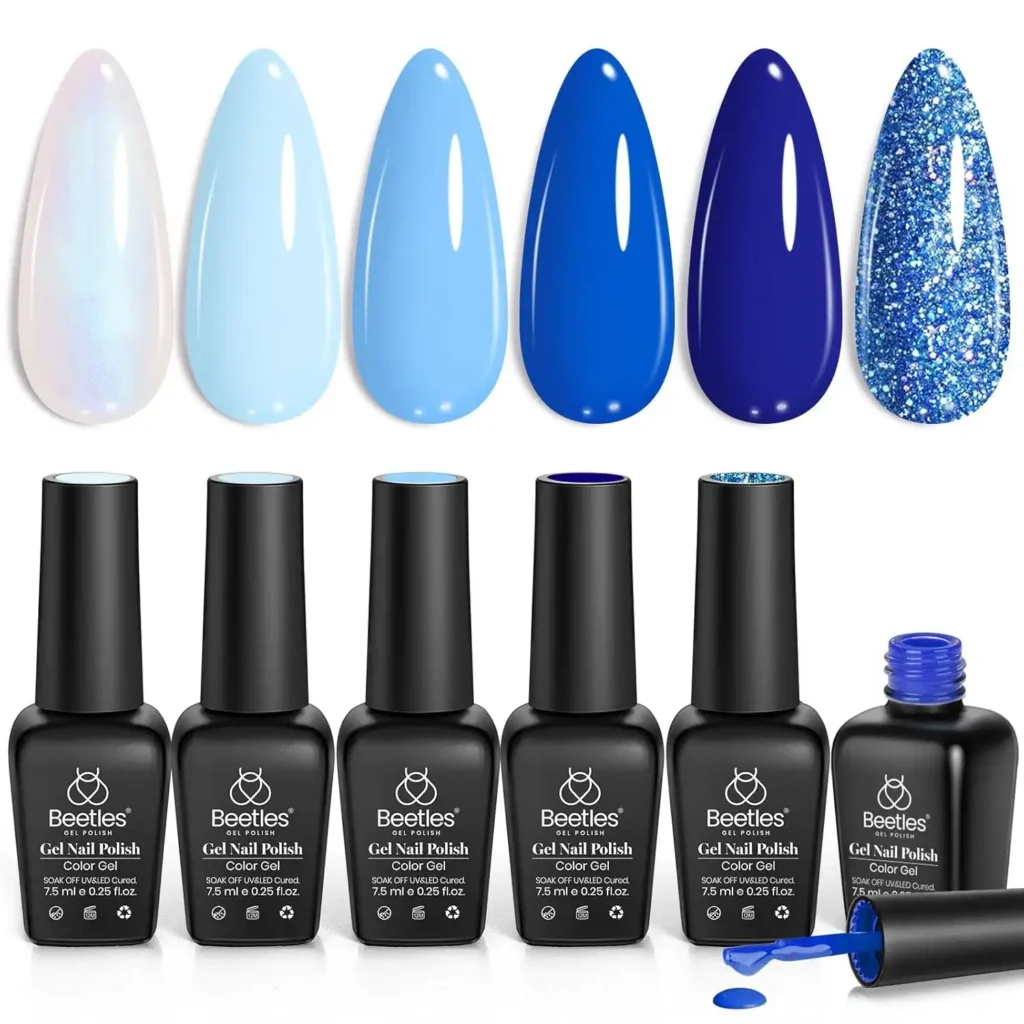 Gender Reveal Nail Designs: 20 Creative Ideas for the Perfect Celebration blue glitter gel polish optimized