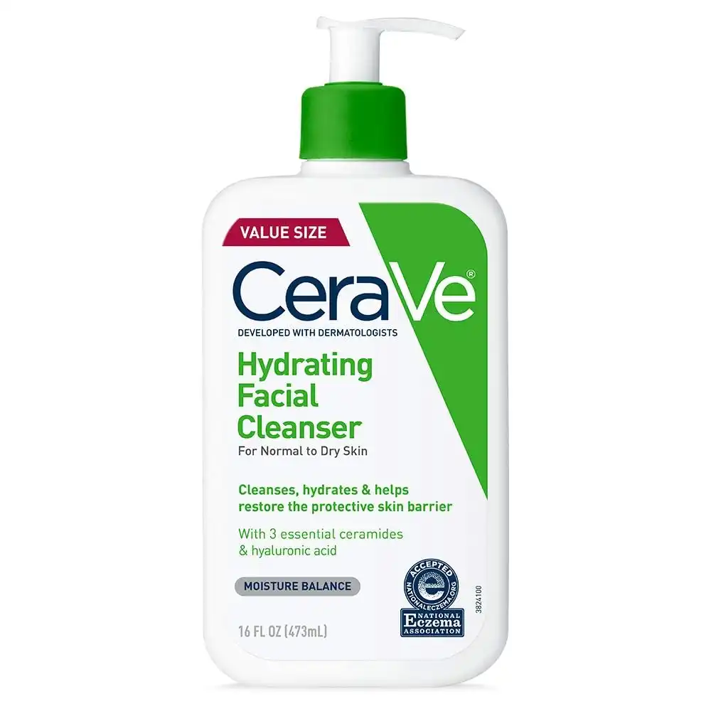 How to Prep Your Skin Before Makeup for a Smooth, Flawless Finish cerave hydrating facial cleanser optimized