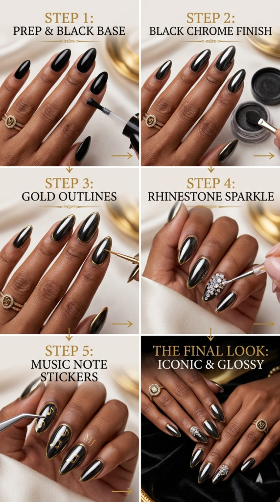 Michael Jackson Nails: Iconic Nail Art Ideas Inspired by the King of Pop gemini generated image dsfyczdsfyczdsfy