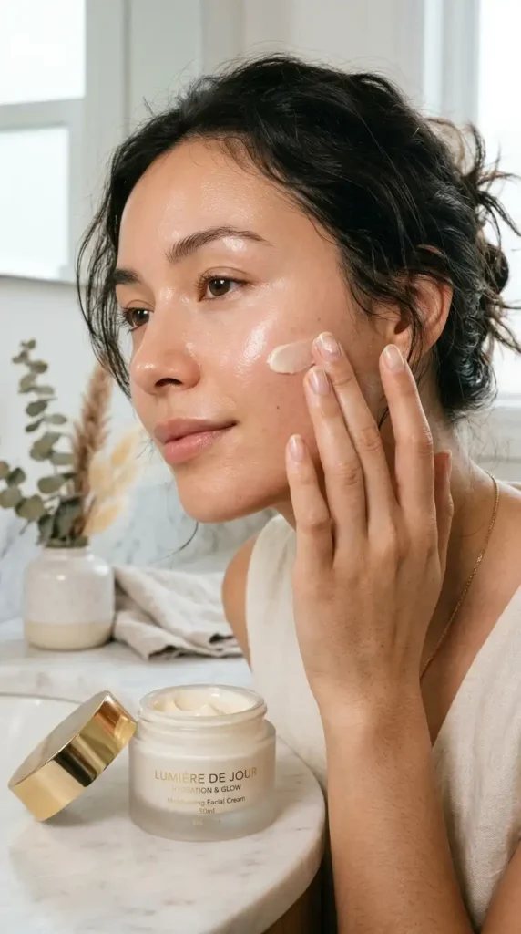How to Prep Your Skin Before Makeup for a Smooth, Flawless Finish glowing skin with cream moisturizer 202605111716 optimized