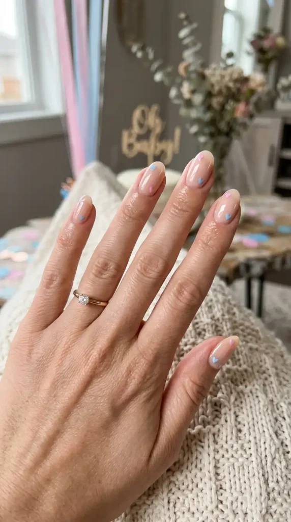 Gender Reveal Nail Designs: 20 Creative Ideas for the Perfect Celebration nails with pink blue heart 202605081305 optimized