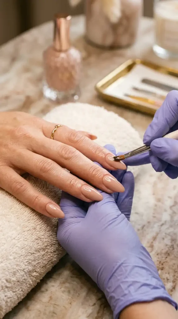 3D Sunflower Nail Designs: 15 Stunning Ideas and Step-by-Step Guide nude gel polish applied almond 202605071152 optimized