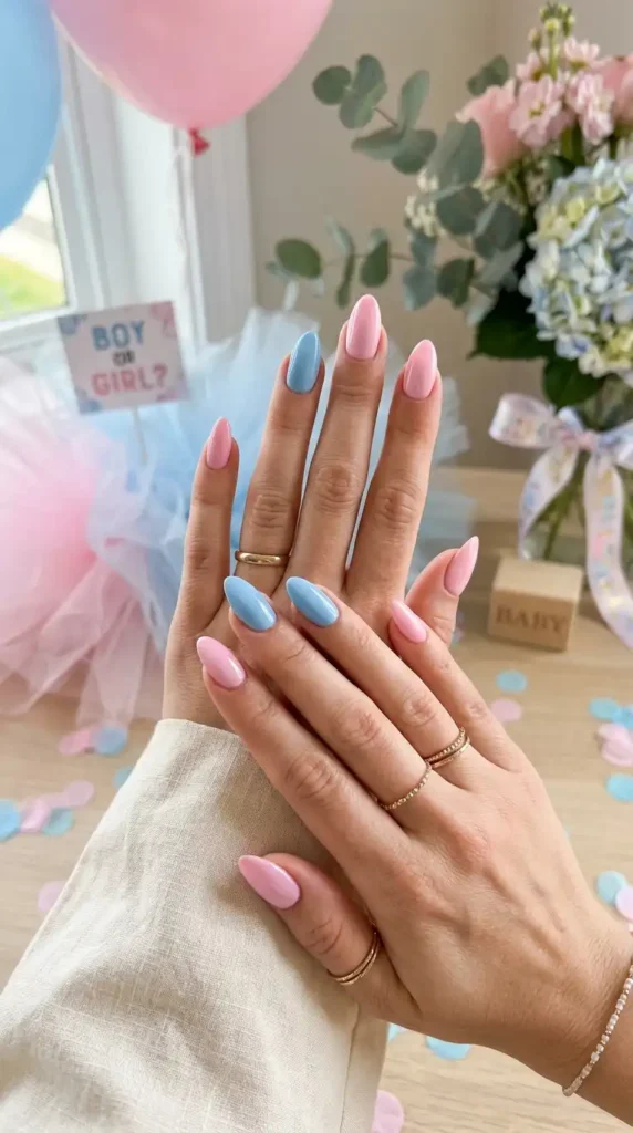 Gender Reveal Nail Designs: 20 Creative Ideas for the Perfect Celebration pastel pink blue gender reveal 202605081210 optimized