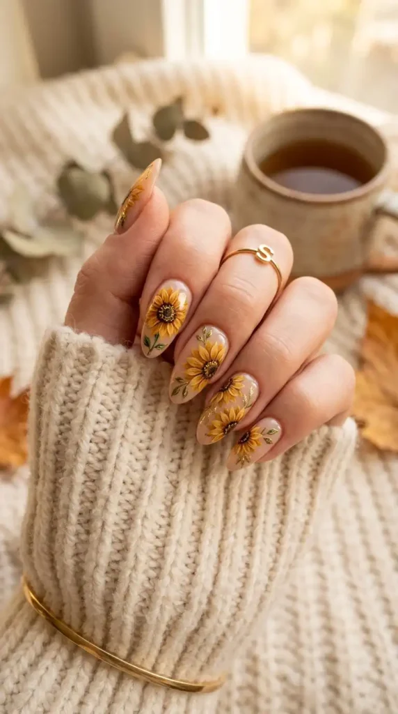 Yellow Nail Ideas: 20 Trendy Designs That Brighten Every Season sunflower nail art design 202605100944 optimized