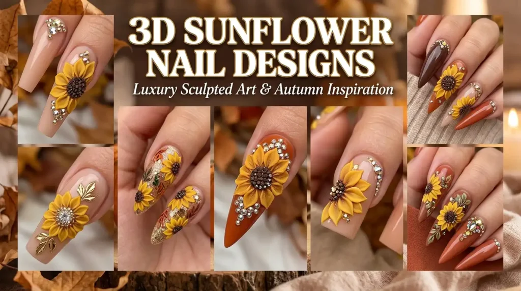 3D Sunflower Nail Designs: 15 Stunning Ideas and Step-by-Step Guide sunflower nail designs with rhin… 202605071006 optimized (1)