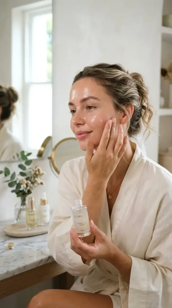 How to Prep Your Skin Before Makeup for a Smooth, Flawless Finish woman applying hydrating serum 202605111715 optimized (1)