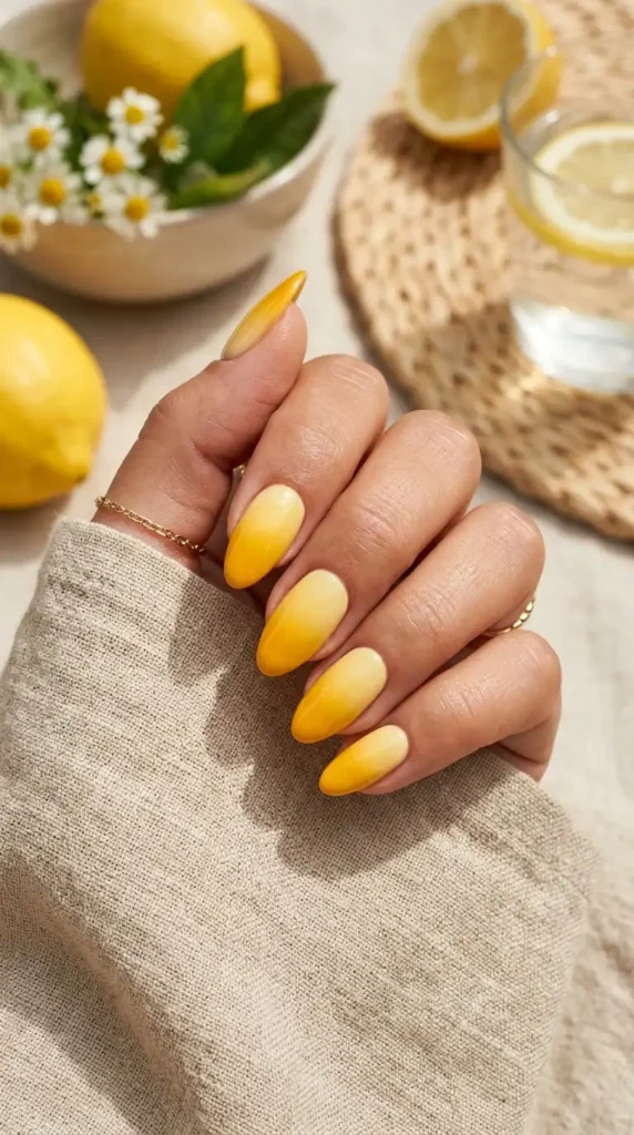 Yellow Nail Ideas: 20 Trendy Designs That Brighten Every Season yellow ombre nails glossy 202605102108 optimized