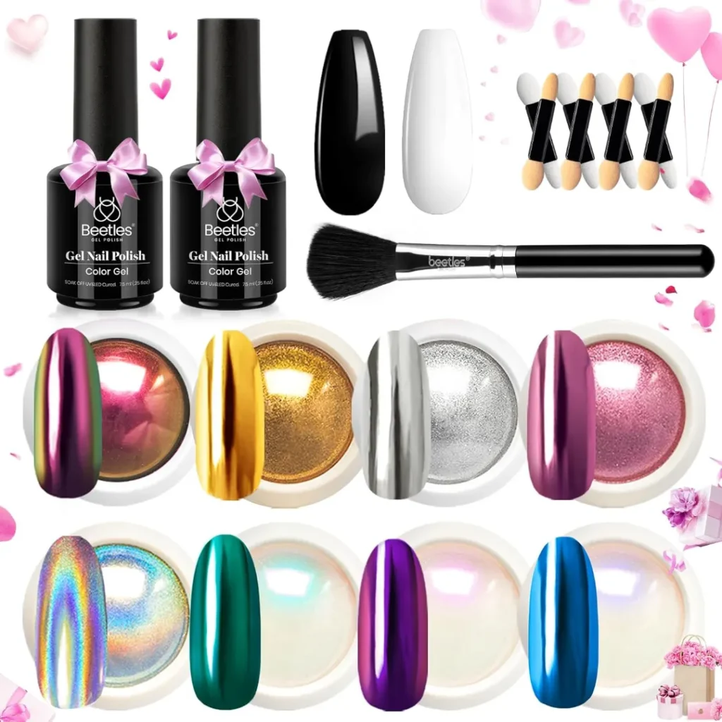 compressed beetles chrome nail powder kit