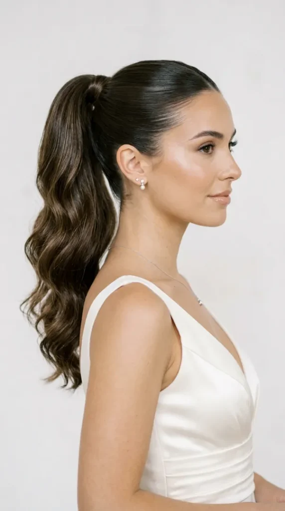 Wedding Hair Trends 2026: Stunning Long Hairstyles Every Bride Will Fall in Love With compressed bridal sleek ponytail hairstyle … 202605192051