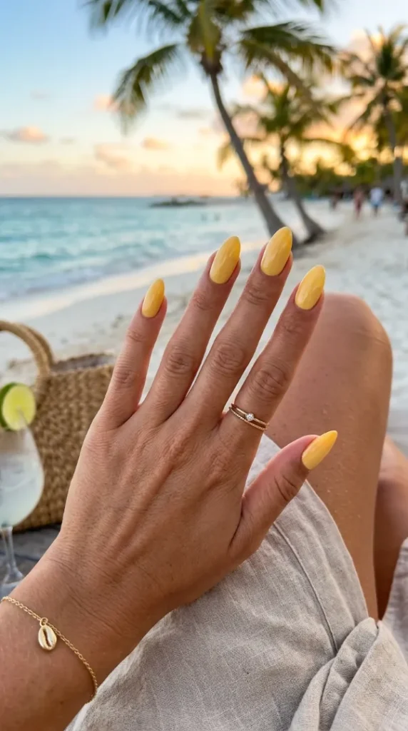 compressed butter yellow summer nails 202605251104