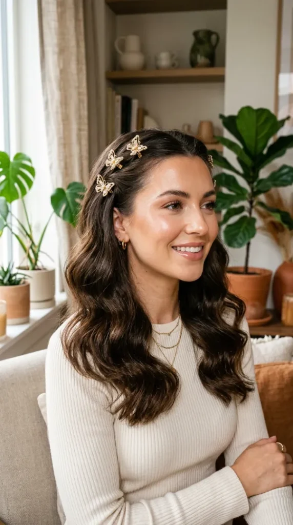 Hair Accessories Tutorial: Easy Ways to Style Clips, Claw Clips, Bows & Headbands compressed butterfly clip hairstyle soft glam 202605181500