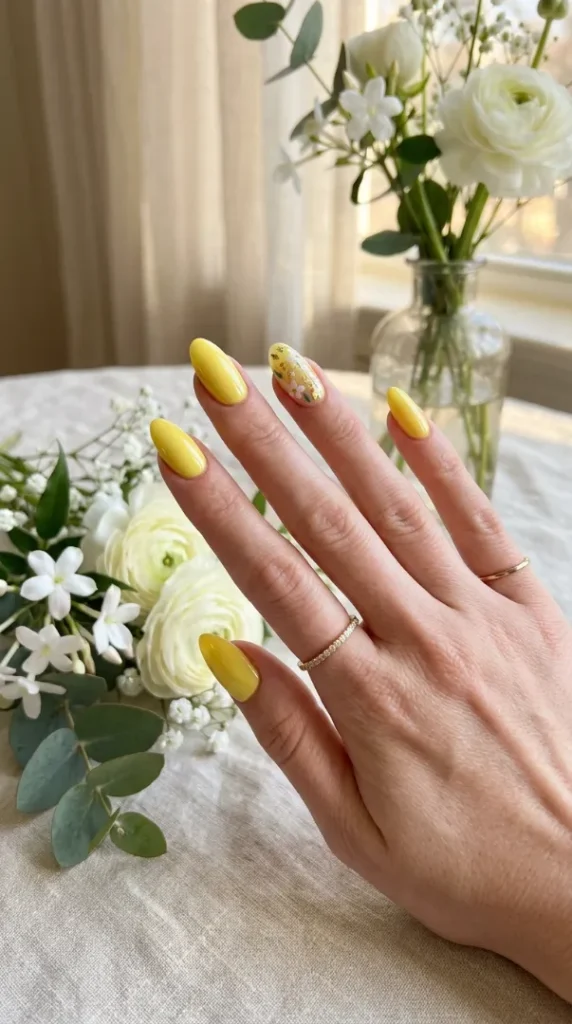 May Nail Ideas 2026: Trendy Spring Nail Designs Everyone Wants to Try compressed lemon yellow nails spring manicure 202605151319