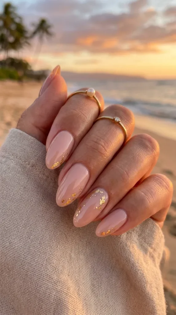 compressed luxury summer nails gold foil 202605251111