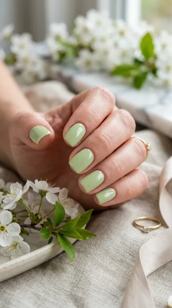 May Nail Ideas 2026: Trendy Spring Nail Designs Everyone Wants to Try compressed matcha green nails glossy finish 202605151340