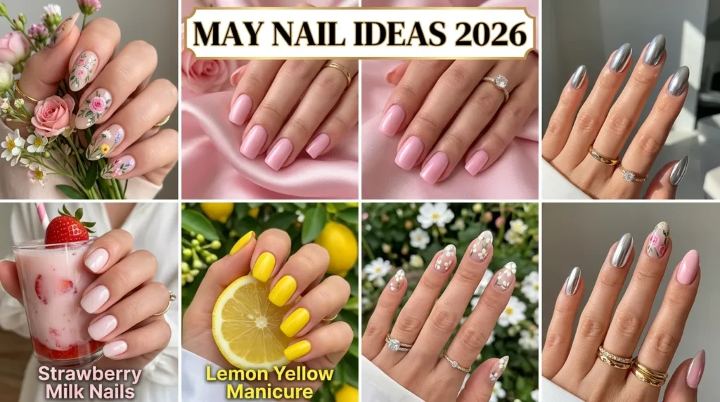 May Nail Ideas 2026: Trendy Spring Nail Designs Everyone Wants to Try compressed may nail ideas collage 202605151314