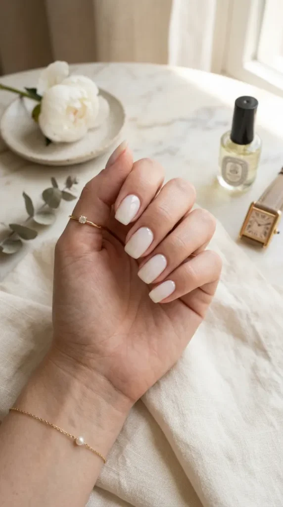 May Nail Ideas 2026: Trendy Spring Nail Designs Everyone Wants to Try compressed milky white glossy nails 202605151321