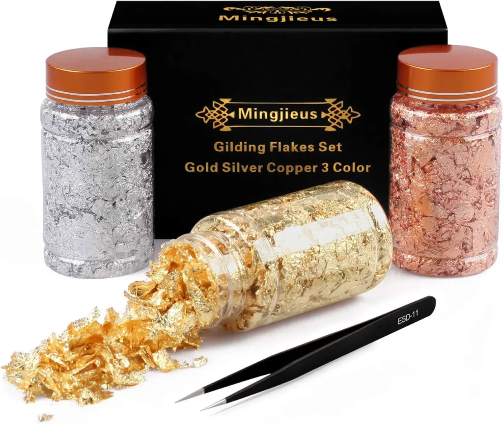 compressed nail foil flakes gold leaf set