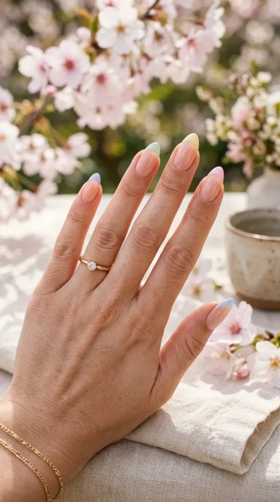 May Nail Ideas 2026: Trendy Spring Nail Designs Everyone Wants to Try compressed pastel french tip nails nude 202605151338