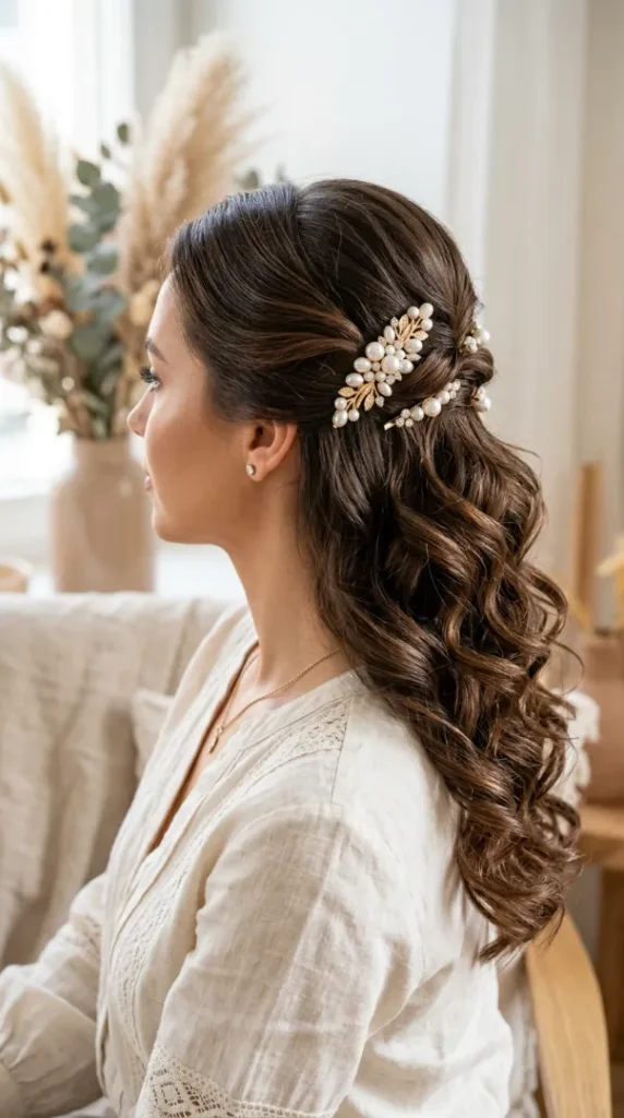 Hair Accessories Tutorial: Easy Ways to Style Clips, Claw Clips, Bows & Headbands compressed pearl hair clip soft curls 202605181457