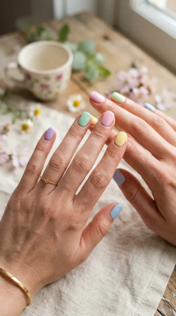 May Nail Ideas 2026: Trendy Spring Nail Designs Everyone Wants to Try compressed short glossy spring nails pastel 202605151341