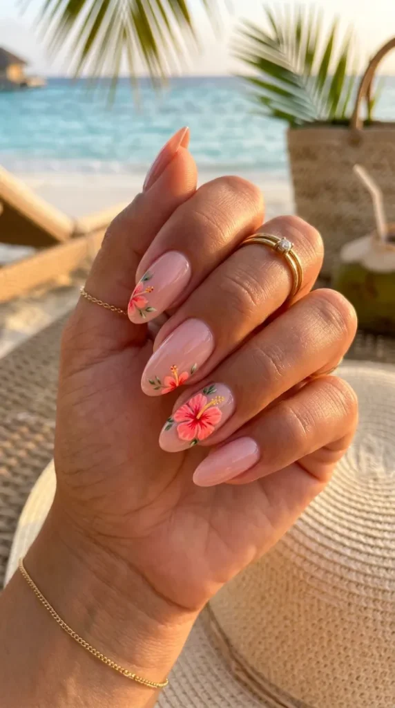 compressed tropical floral summer nails 202605251106