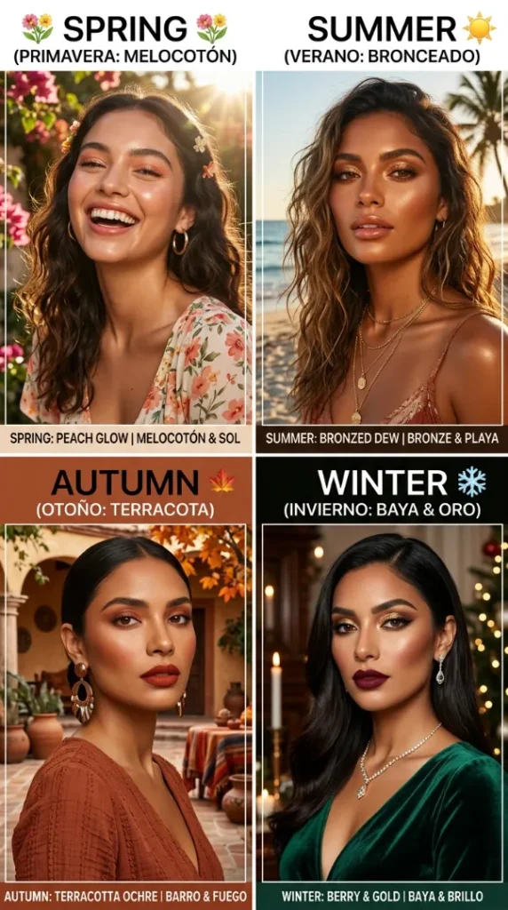 Mexico Makeup Ideas: 25 Stunning Looks Inspired by Mexican Beauty Traditions (2026 Guide) compressed four seasonal makeup looks 202606292023
