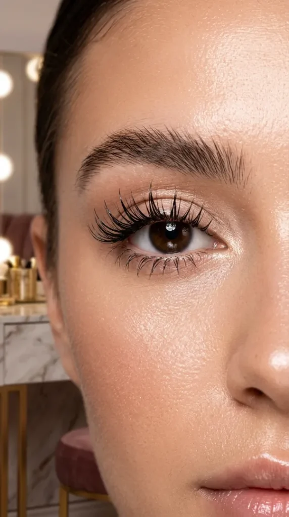 Wet Set Lash Extensions: The Ultimate 2026 Guide to the Viral Wispy Lash Trend compressed lash extensions detail portrait 202606031216
