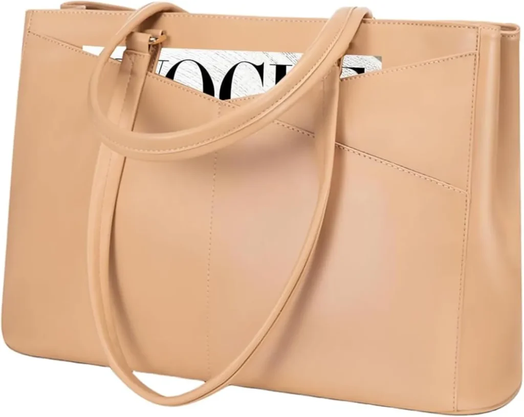 compressed leather tote bag