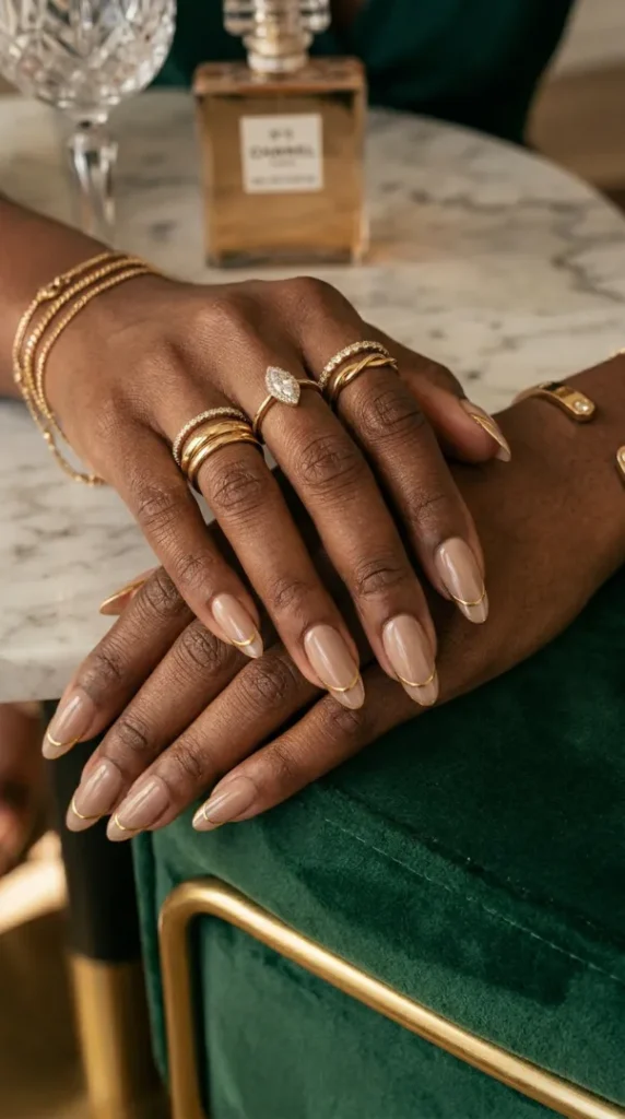 Summer French Tip Nails: 25 Chic & Trendy Nail Ideas for Summer 2026 compressed luxury gold french tip nails 202606021601