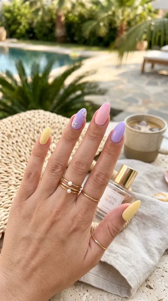 Simple Summer Nails: Easy & Trendy Nail Ideas Everyone Will Love in 2026 compressed pastel summer nails glossy almond 202606081056