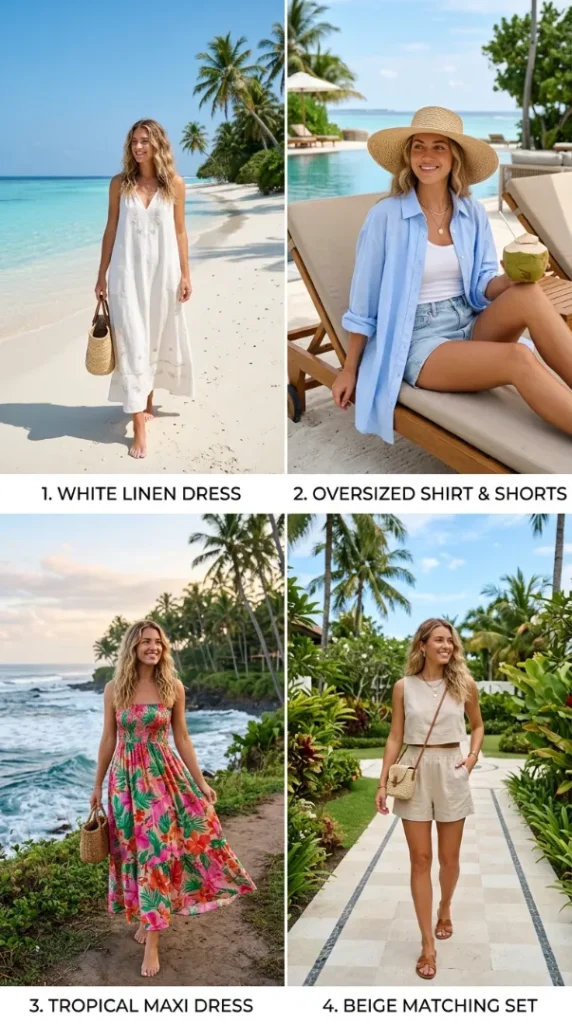 The Ultimate Guide to Beach Vacation Outfits for Women in 2026: Cute Summer Looks You'll Want to Pack compressed beach vacation outfits collage 202607121805