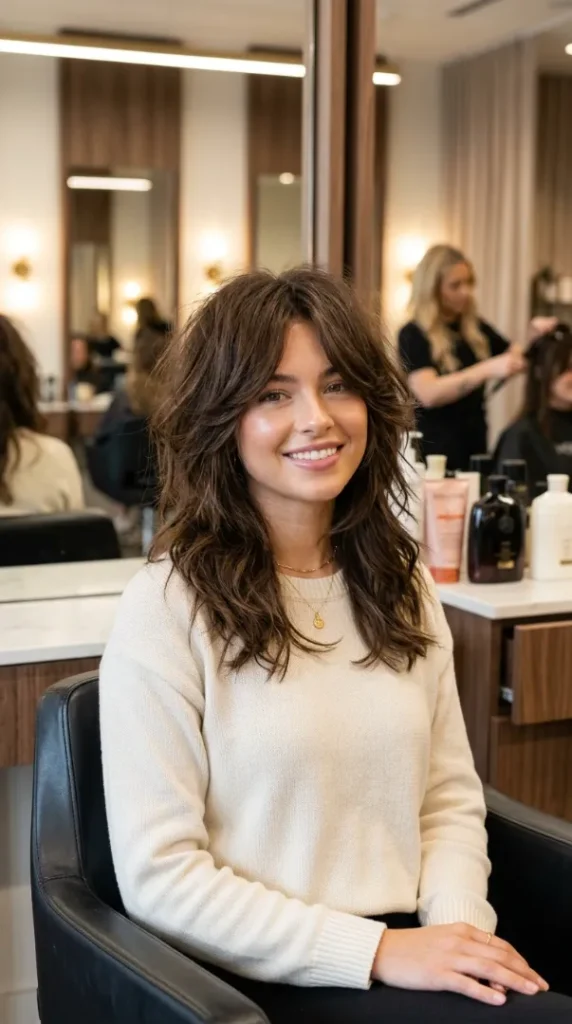 compressed brunette hair wolf cut makeover 202607211051