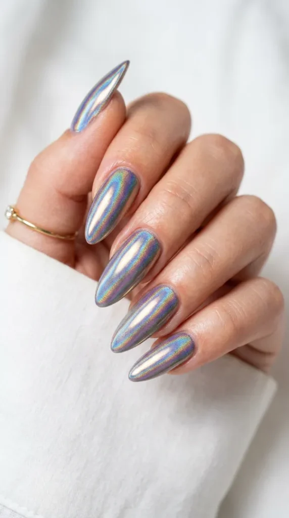 Pride Nail Ideas 2026: 25 Colorful Rainbow Nail Designs You'll Want to Wear This Year compressed chrome rainbow nails luxury mani… 202607171259