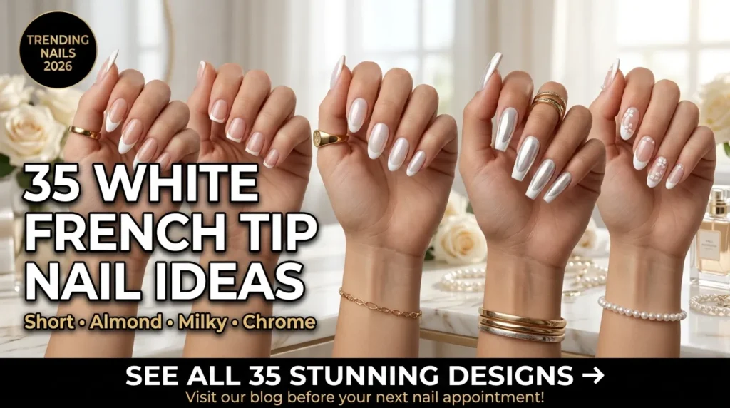 White French Tip Nails: 35 Chic White Nail Ideas for Every Length (2026) compressed white french tip nail ideas 202607261210