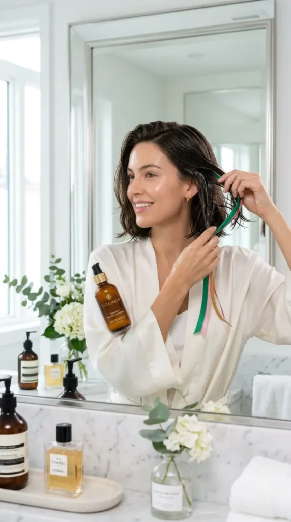 compressed woman removing ribbons from hair 202607051004