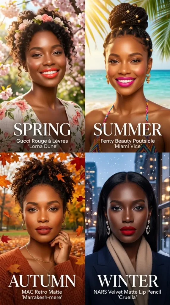 Best Lipstick Shades for Brown Skin (2026): 25 Colors That Actually Flatter Every Undertone compressed women wearing seasonal lipstick … 202607062104