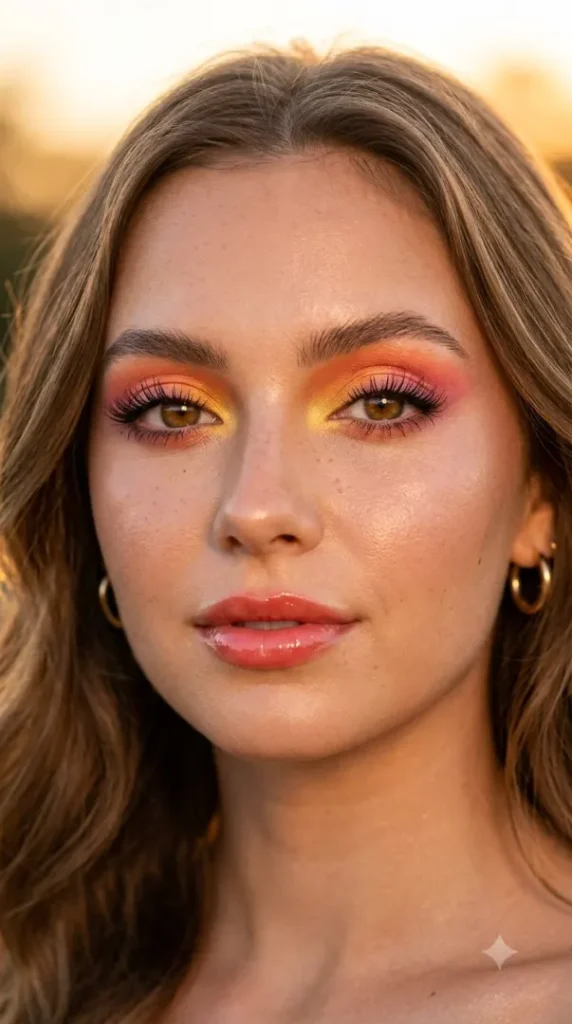 25 Creative Eyeshadow Looks That Instantly Stand Out compressed beauty portrait sunset eyeshadow 202608031654