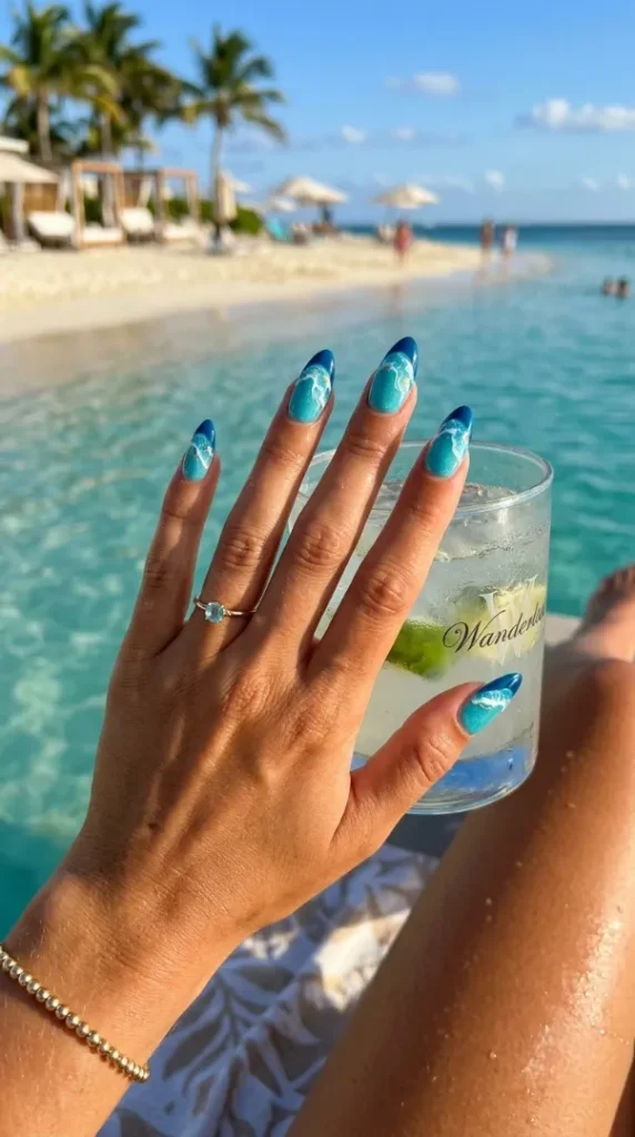 August Nails Ideas 2026: 20 Gorgeous Late-Summer Nail Designs and BIAB Inspiration compressed blue french tip nails 202608080907 photoroom