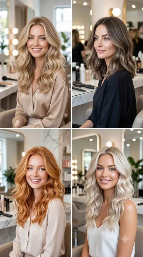 35 Hair Color Ideas You'll Want to Try in 2026: The Best Shades for Every Skin Tone & Eye Color compressed four women fair skin hair 202608010837