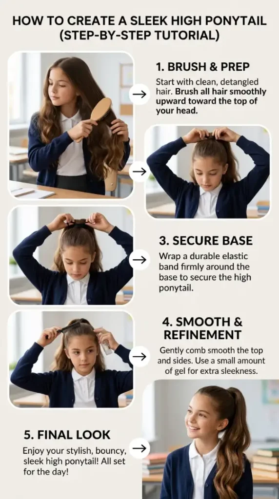 Easy Back-to-School Hairstyles for Kids That Are Cute, Quick & School Ready compressed girl creating high ponytail 202608170919 photoroom