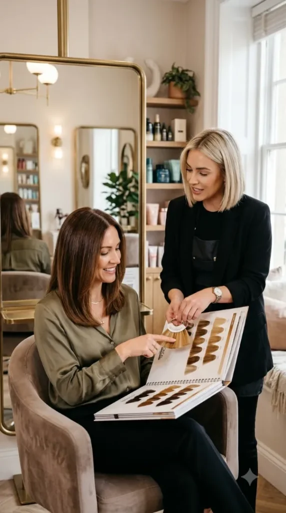 35 Hair Color Ideas You'll Want to Try in 2026: The Best Shades for Every Skin Tone & Eye Color compressed hairstylist discussing hair colo… 202608010831