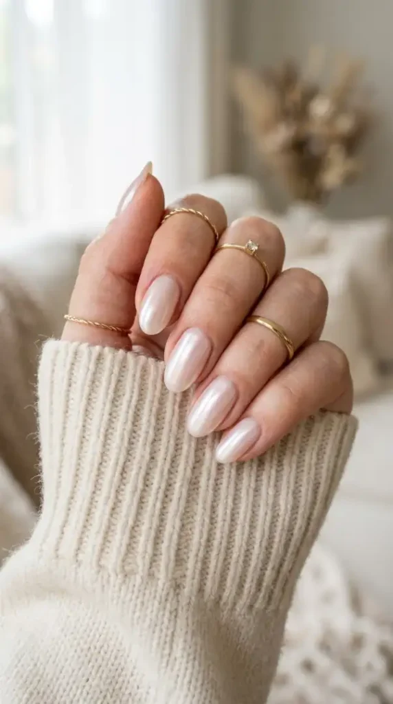 September Nail Ideas: 15 Cute Nail Designs & Colors for Early Fall compressed hand wearing rings with manicure 202608262134 photoroom