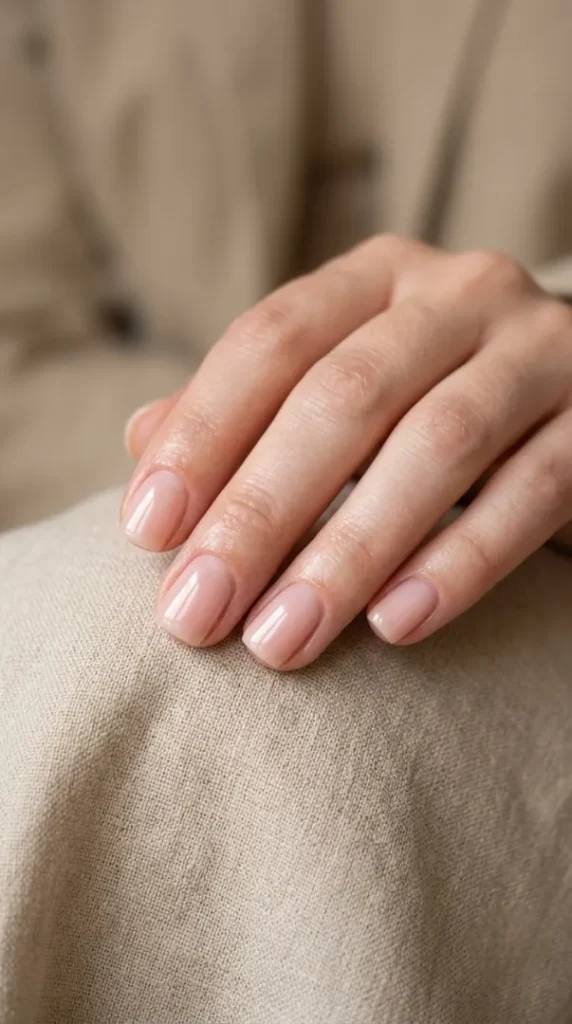 August Nails Ideas 2026: 20 Gorgeous Late-Summer Nail Designs and BIAB Inspiration compressed nude pink biab manicure 202608080925 photoroom