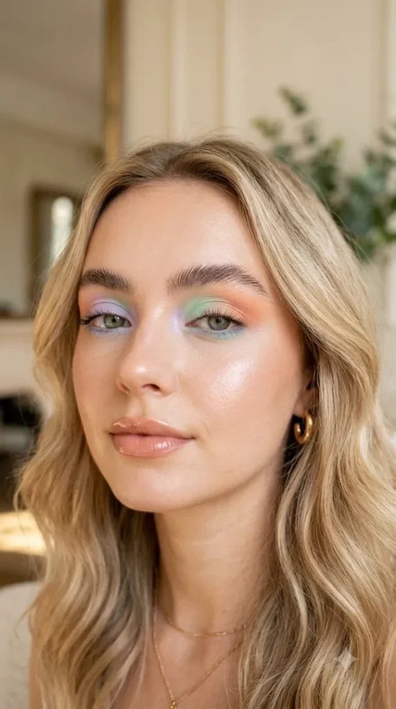 25 Creative Eyeshadow Looks That Instantly Stand Out compressed pastel eyeshadow blended across … 202608040707