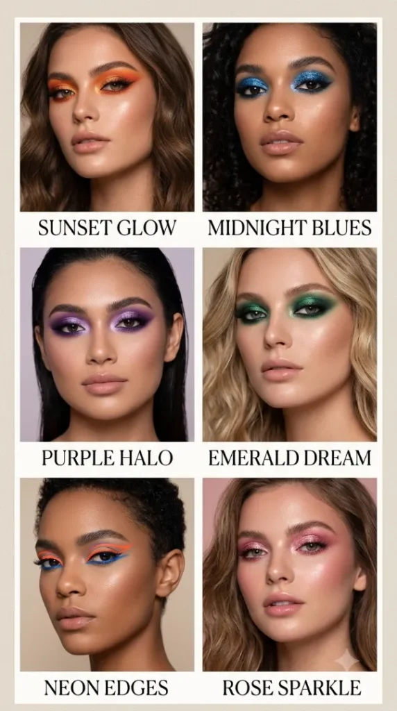 25 Creative Eyeshadow Looks That Instantly Stand Out compressed six women eyeshadow looks 202608031653