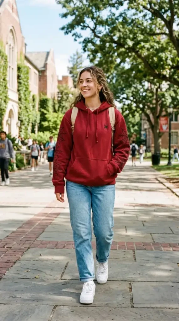 compressed woman wearing oversized red hoodie 202608221402 photoroom