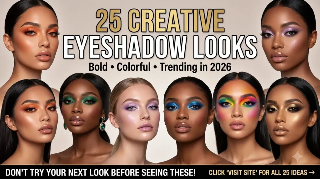 25 Creative Eyeshadow Looks That Instantly Stand Out compressed women wearing creative eyeshadow… 202608040741
